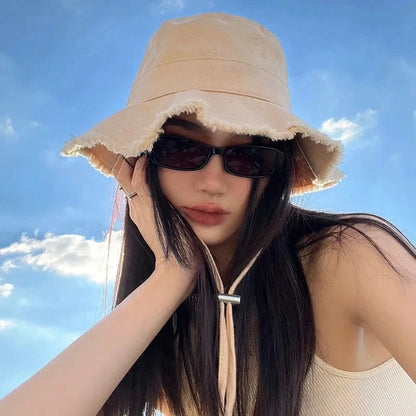 Unisex Tassel Cotton Bucket Hat