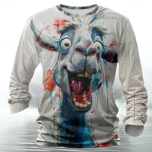 🐅 3D Animal Print Long Sleeve T-Shirt – Harajuku Hip-Hop Streetwear