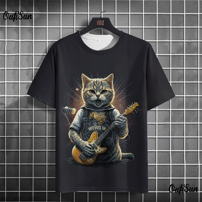 Samurai Cat Graphic T-Shirt – Japanese Style 3D Print Men's Tee