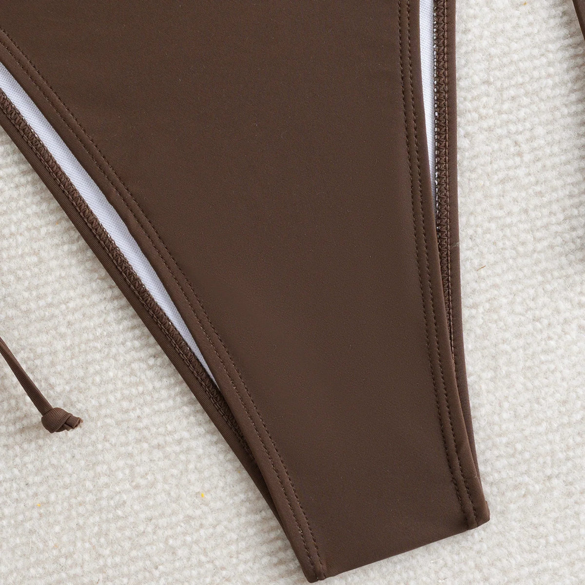 Sexy Striped Knitting Strings Bikini 2025 Women Swimsuit Female Swimwear Thong Bikinis Set Brazilian Beach Bathing Suit Biquini