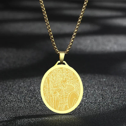 Mens Ancient Greek God Spartan Warrior Pendant Gladiator Necklace Women Mythology Spartan Helmet Charm Neck Chain Amulet Jewelry