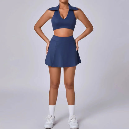 Seamless Tennis Skirt Set – Quick-Dry Workout Outfit