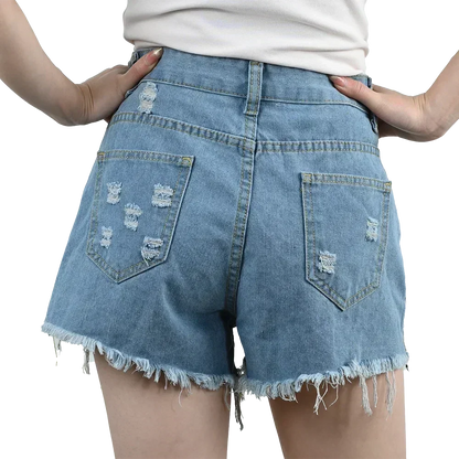 3pcs Women's High Waist Denim Shorts 2025 Summer Black Blue White Hot Pants Ripped Jeans Shorts Woman Short Trousers Streetwear