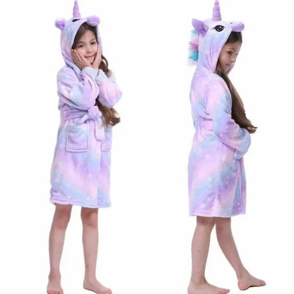 Children Bath Robes Flannel Winter Kids Sleepwear Robe Infant Pijamas Nightgown For Boys Girls Pajamas 1-11 Years Baby Clothes