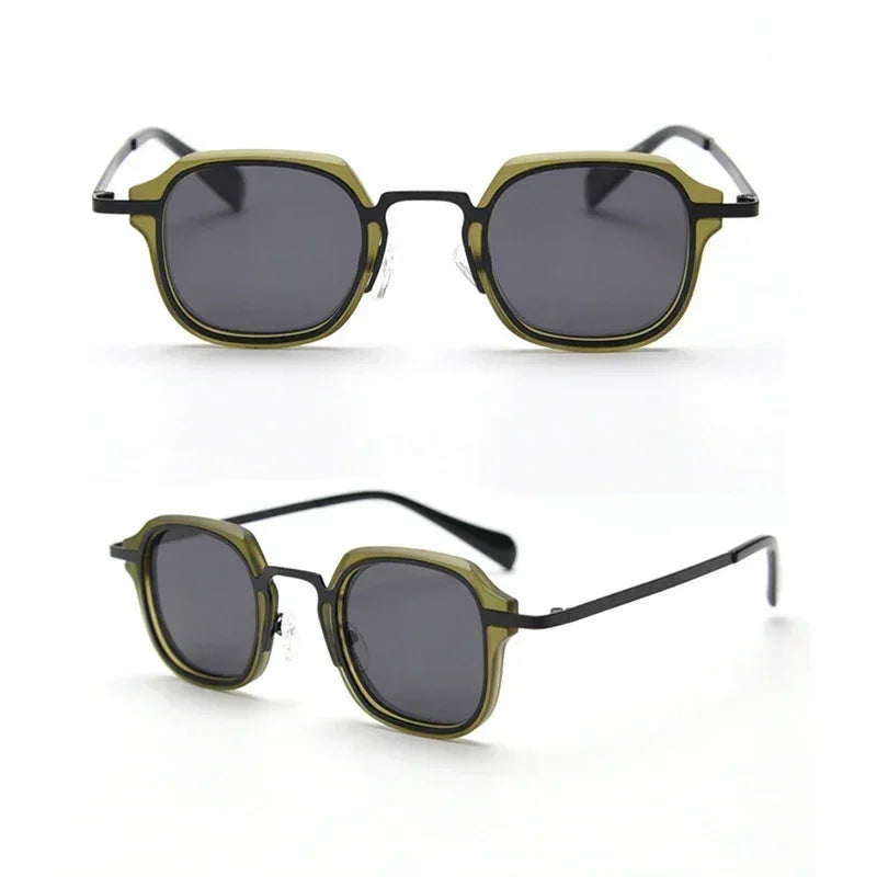 Caterside Punk Retro Polarized Sunglasses Men Mental Fashion Square Sun Glasses Women Outdoor Travel Driving Eyewear UV400