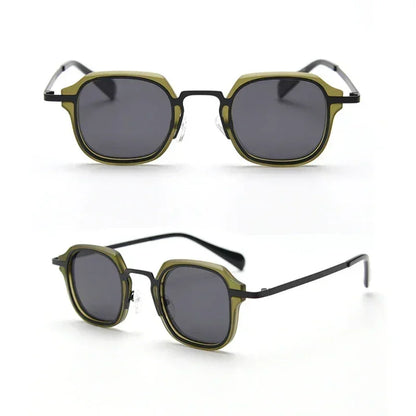 Caterside Punk Retro Polarized Sunglasses Men Mental Fashion Square Sun Glasses Women Outdoor Travel Driving Eyewear UV400