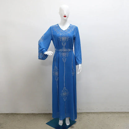 Customized Luxury Abaya Diamonds Muslim Elegant Women Dresses Caftan Moroccan Dubai Kaftan Gown Evening Party Eid Mubarak Jalabi