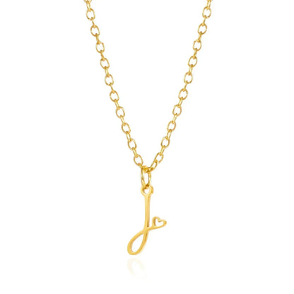 26 Initial Letters Heart Pendant Stainless Steel Necklace for Women Gold Color A-Z Alphabet Choker Chain Birthday Jewelry Gift