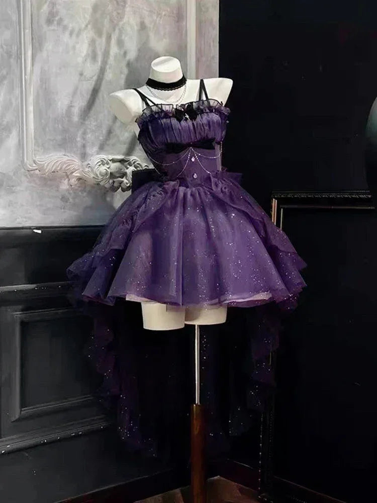 Kawaii Lace Bow Mini Dress