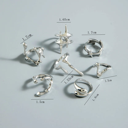 Docona Fashion Elegant Stacking Gold Colour Rings Geometric Design Ring Set Accessories Daily Festival Party Gifts 27910