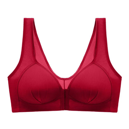 WTEMPO Plus Size Thin Non-steel Ring Front Buckle Cotton Bra Gathered Comfortable Underwear Soft Collection lingerie