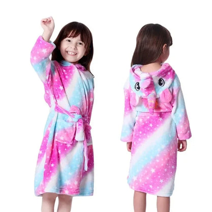 Children Bath Robes Flannel Winter Kids Sleepwear Robe Infant Pijamas Nightgown For Boys Girls Pajamas 1-11 Years Baby Clothes