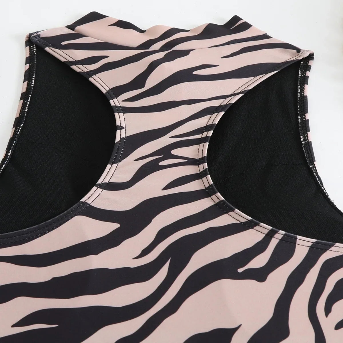 Zebra Print One Piece Swimsuit Woman High Neck Bodysuit Zipper Swimwear Beach Wear Leopard 2024 Bathing Suits Holiday Summer