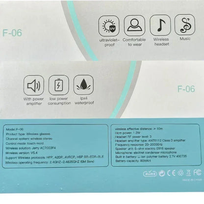 Smart Bluetooth Glasses Wireless Earphones Touch Mold Headset Bone Conduction Music Wireless Headset UV Proof Sunglasses