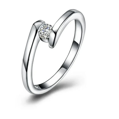 925 Sterling Silver Women Ring 7-10# Fine Simple Shiny Zircon Fashion Wedding Gift Charm Party Jewelry Accessories Wholesale