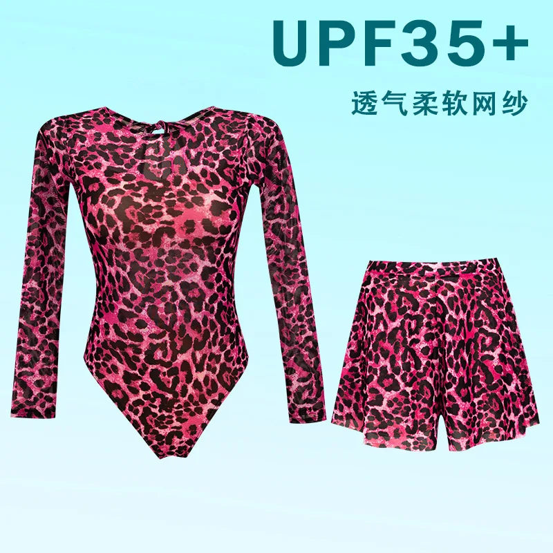 2026 Printed Long Sleeve Swimsuit Sexy Swimwear Women Backless Surf Swim Suit Slimming Bathingsuit Bikini Bodysuit Beachwear