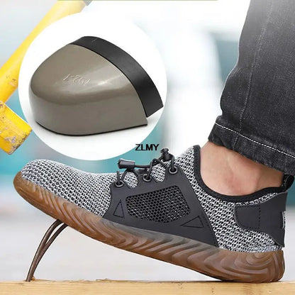 Mesh Safety Shoes Men Summer Steel Toe Work Shoes Puncture Proof Anti-smash Work Safety Boots Man Breathable Security Boots Male