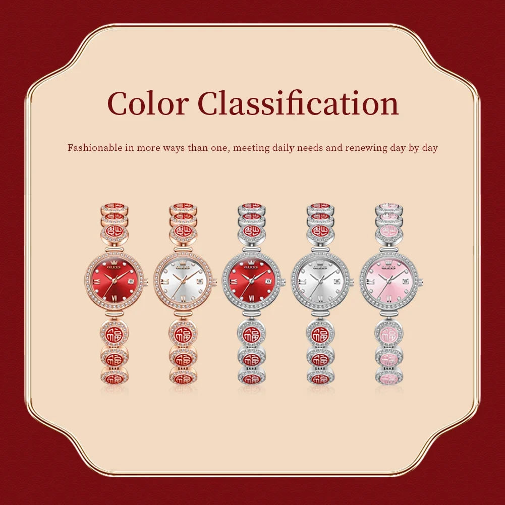Women's Medallion Bracelet Crystal Quartz Watch
