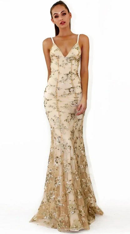 Women Dresses Sleeveless V Neck Pullover Sequins Party Dress Vestidos Formal Floor Length Sexy Wrap Breast Backless Slim