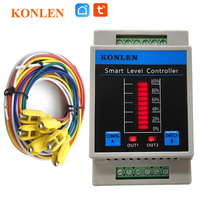 KONLEN Tuya Tank Water Level Sensor Controller Monitor WIFI Automatic Flood Leak Alarm Detector Smart Life Leakage Protection