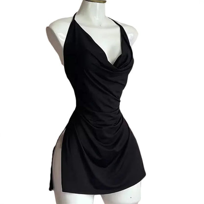 V Neck Backless Sundress | Sexy Lace Up Beach Dress -femstylo