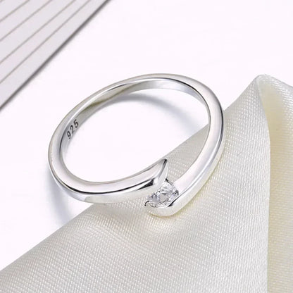 925 Sterling Silver Women Ring 7-10# Fine Simple Shiny Zircon Fashion Wedding Gift Charm Party Jewelry Accessories Wholesale