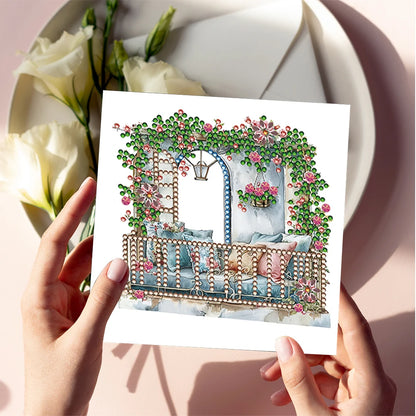 6Pcs DIY Diamond Painting Animal Flower Greeting Card Rinestone Embroidery Arts Craft Cards Kit Birthday Gift for Friend Gift