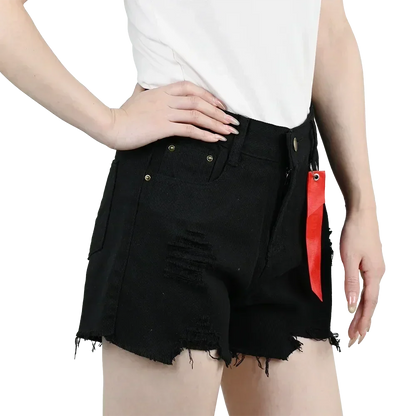 3pcs Women's High Waist Denim Shorts 2025 Summer Black Blue White Hot Pants Ripped Jeans Shorts Woman Short Trousers Streetwear