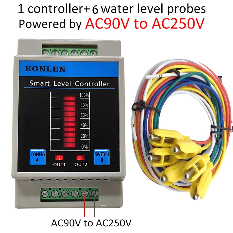 KONLEN Tuya Tank Water Level Sensor Controller Monitor WIFI Automatic Flood Leak Alarm Detector Smart Life Leakage Protection