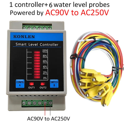 KONLEN Tuya Tank Water Level Sensor Controller Monitor WIFI Automatic Flood Leak Alarm Detector Smart Life Leakage Protection
