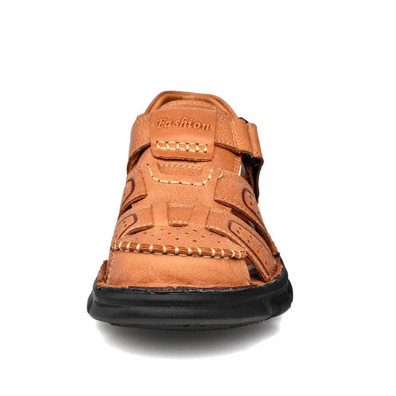 Genuine Leather Casual Shoes For Men High Quality Classic Men Sandals Summer Outdoor Walking Men Sneakers Breathable Men Sandals