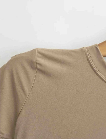 Slim Fit Solid Color Women's Casual T-shirt Short Sleeve Fashion Trend Y2K Top High Quality 2026 New Arrival
