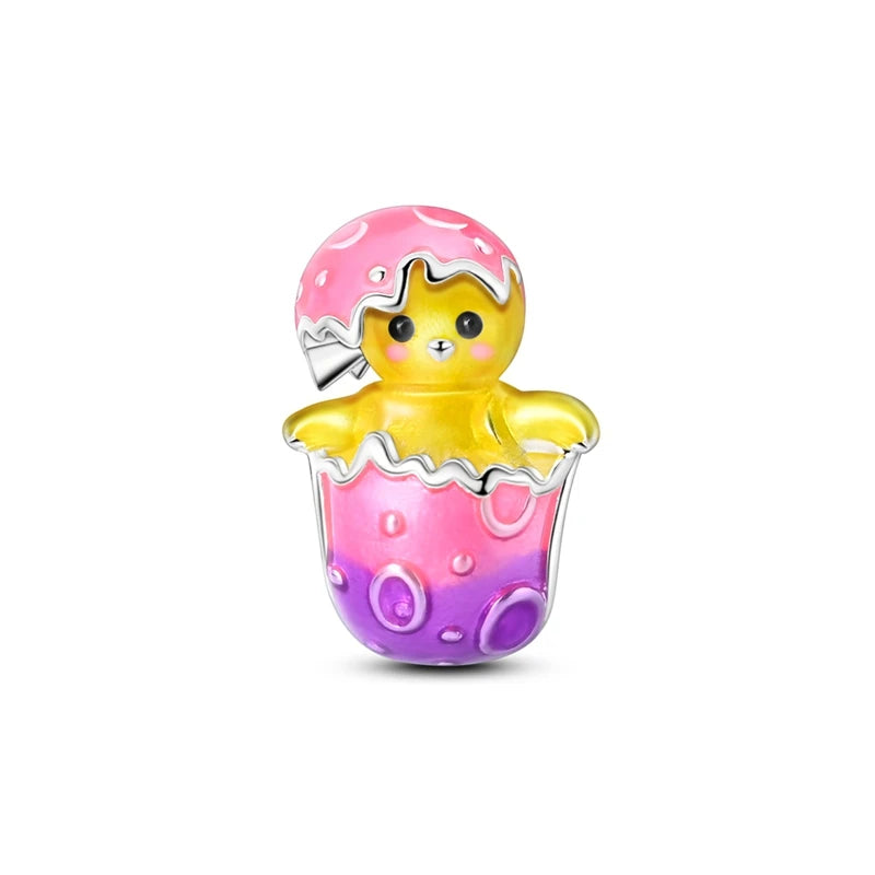 Golden Sunflower Leopard Poodle Charms Beads Fit Bracelet Nacklace Jewelry DIY Gifts For Women