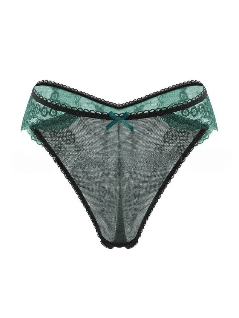 1PCS Sexy Lace Bow Lady Briefs Floral Patchwork Panties Breathable Female Underpants Elegant Lingerie Women Panties Underwear