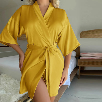 Women's Clothes 2026 Sexy Four Seasons Pajamas Dress Solid Silky Robe Comfortable Homewear Ladies Fashion Soft Lace Nightgowns