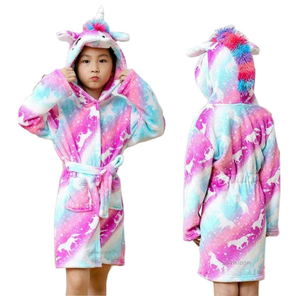 Children Bath Robes Flannel Winter Kids Sleepwear Robe Infant Pijamas Nightgown For Boys Girls Pajamas 1-11 Years Baby Clothes