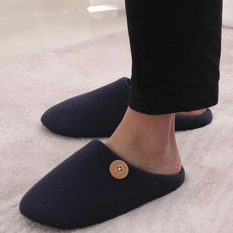 Kidmi Men Slippers Winter Indoor Men Slippers Classic Men Flat Slippers Soft Antiskid House Slippers Casual Bedroom Slippers