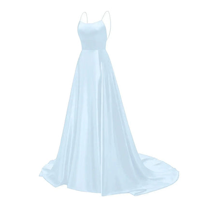 Navy Blue Bridesmaid Dress For Weddings Woman Guest 2024 Sexy Spaghetti Straps Split Prom Party Gowns Long Maid Of Dresses