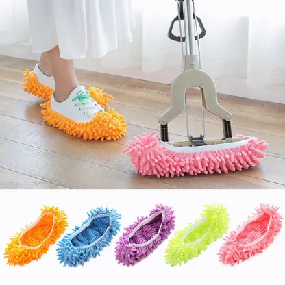 1PC Multifunction Floor Dust Cleaning Slippers Shoes  Cloth Lazy Mopping Shoes Home Floor Washable Cleaning Microfiber Cloth