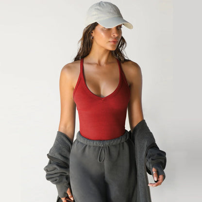 Sporty Style Tank Top Women Yoga Style Vest Solid Color Slim Fit Strapless Sportswear 2026 New Summer Dress up Female Clothing