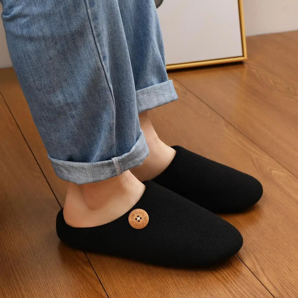 Kidmi Men Slippers Winter Indoor Men Slippers Classic Men Flat Slippers Soft Antiskid House Slippers Casual Bedroom Slippers