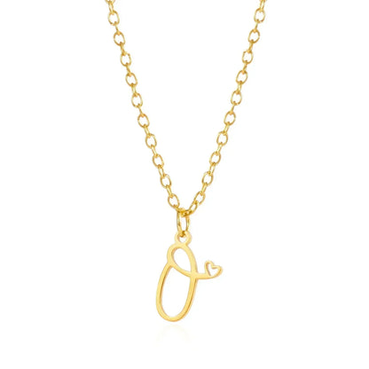 26 Initial Letters Heart Pendant Stainless Steel Necklace for Women Gold Color A-Z Alphabet Choker Chain Birthday Jewelry Gift