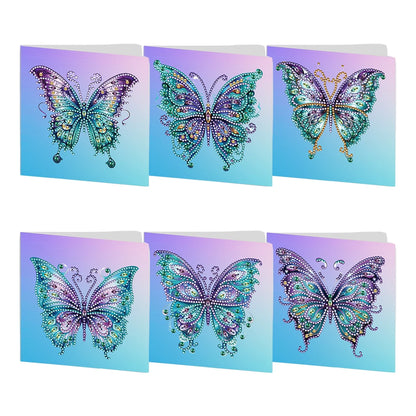 6Pcs DIY Diamond Painting Animal Flower Greeting Card Rinestone Embroidery Arts Craft Cards Kit Birthday Gift for Friend Gift