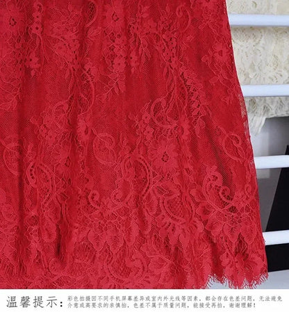 3Meters/lot Off White French Chantilly Lace Fabric , Eyelash Embroidery Lace Craft Bridal Veil Lace Accessory 150cm Width