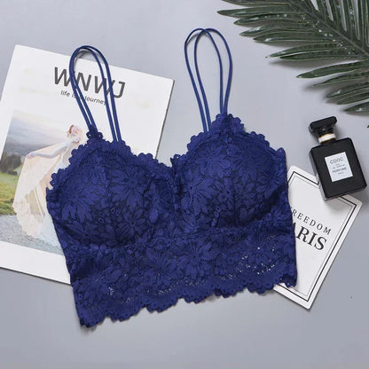 Wireless Push Up Bra Body Shaping Sexy Flower Lace Bra Top Women Plus Size Bralette Underwear Lingerie Full Cup Seamless Bras