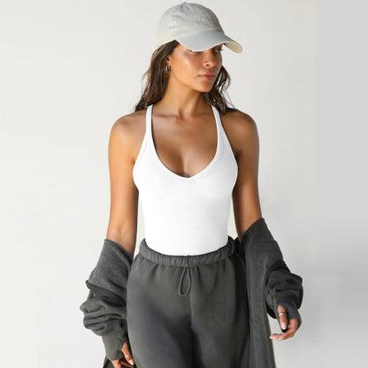 Sporty Style Tank Top Women Yoga Style Vest Solid Color Slim Fit Strapless Sportswear 2026 New Summer Dress up Female Clothing