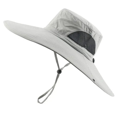 Summer Bucket Hat For Men Fisherman Cap Fishing Outdoor Sunshade Wide Visor Brim UV Sunscreen Riding Hiking Suncreen Sunhat