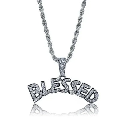 Ice Out Zircon Polite Gesture Middle Finger Necklace Men Women Punk Hip Hop Rap Rock Party Jewelry Gift