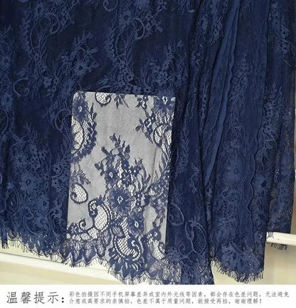 3Meters/lot Off White French Chantilly Lace Fabric , Eyelash Embroidery Lace Craft Bridal Veil Lace Accessory 150cm Width