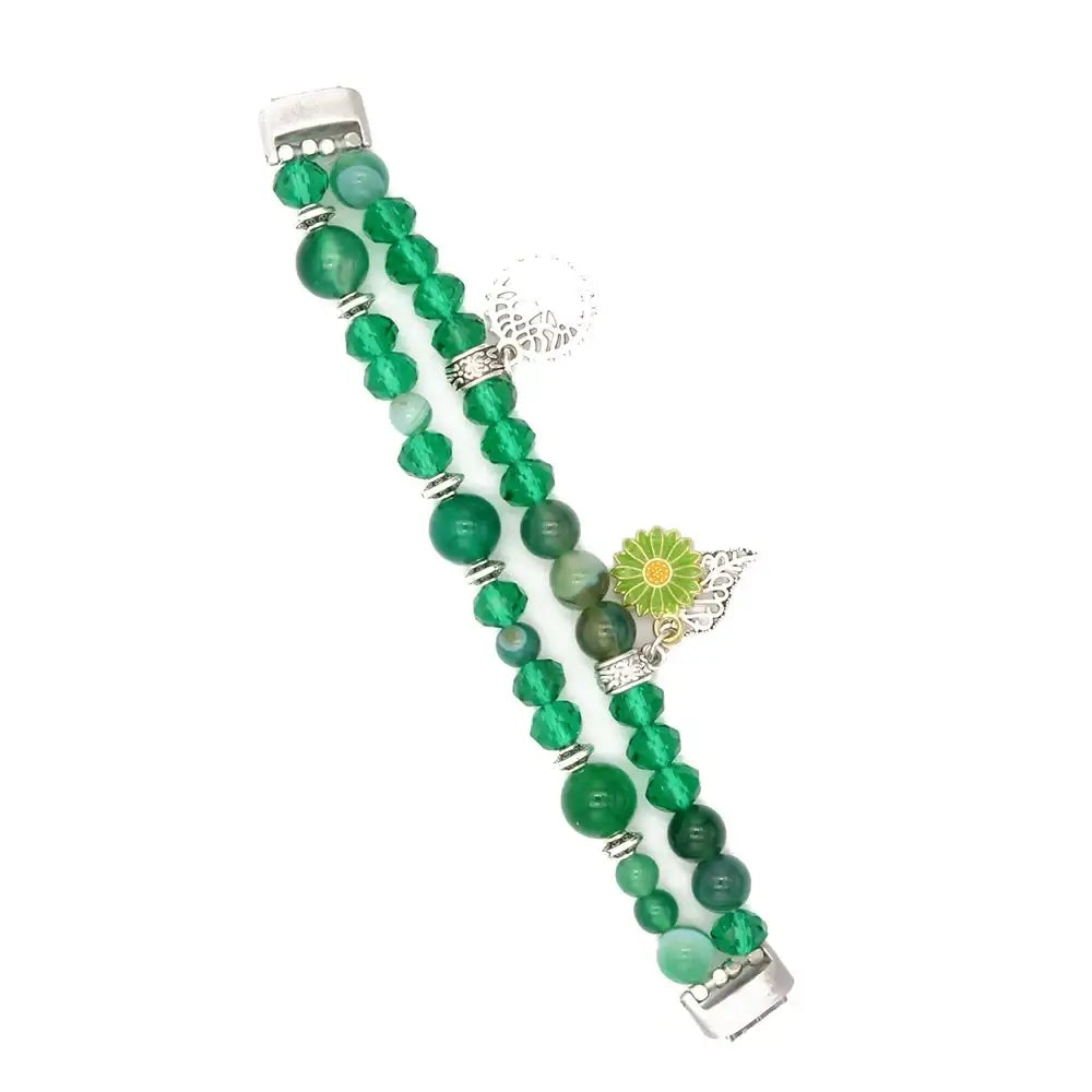 Fitbit Inspire 3 Beaded Charm Bracelet Band, Double Strand